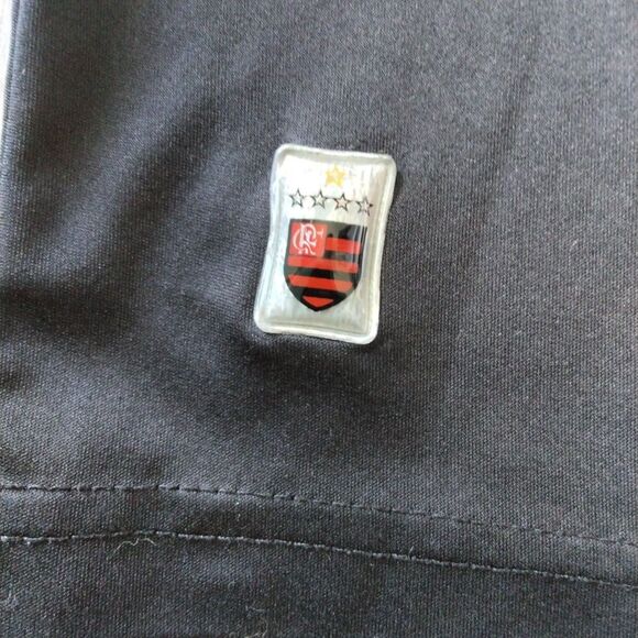 flamengo retro jersey Zip Neck Black Red Large - Picture 8 of 12